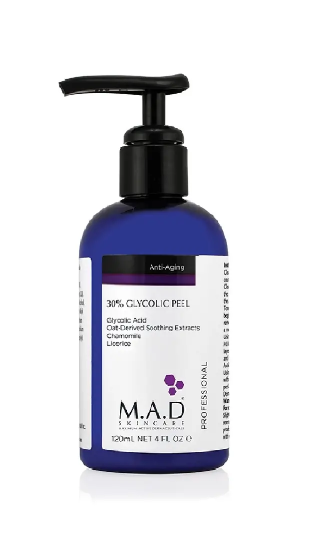 پیلینگ شیمیایی اسیدتراپی گلیکولیک اسید 30٪ ام ای دی M.A.D
